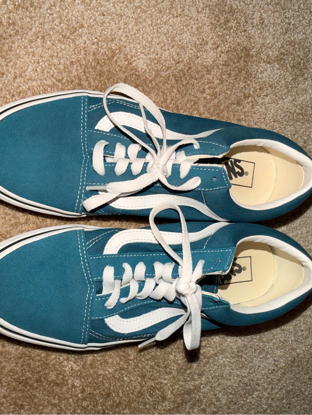 Vans Men’s Teal Old Skool Sneakers - Classic White Stripe